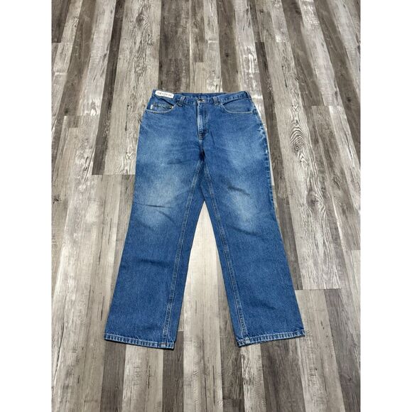 Carhartt Jeans Men's 34x30 Blue Denim Relaxed Fit Straight Leg Work 381-83 - Picture 1 of 4
